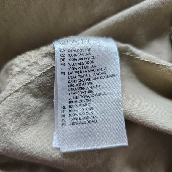 H&M Men's Button Down Khaki Short Sleeve Shirt, Size Small - Picture 8 of 10